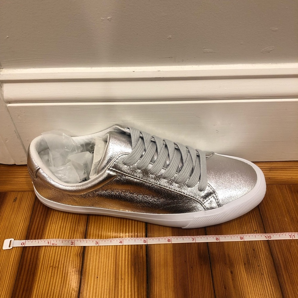 NEW ASOS silver Demi trainer sneakers size UK 6